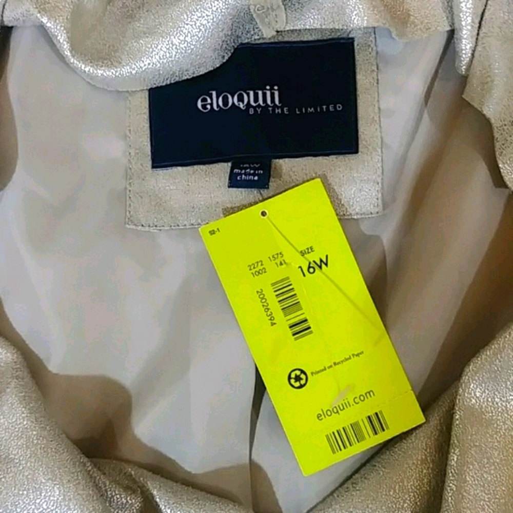 NWT Elloquii Luxurious, Metallic, Draped Jacket - Picture 6 of 8
